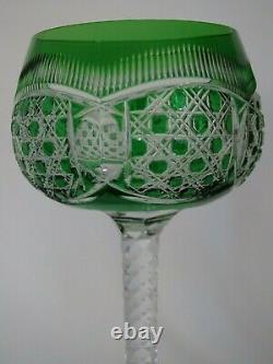 Rare Vintage Roemer Wine Glass Crystal Val Saint Lambert Design Green