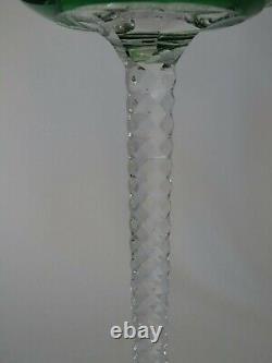 Rare Vintage Roemer Wine Glass Crystal Val Saint Lambert Design Green