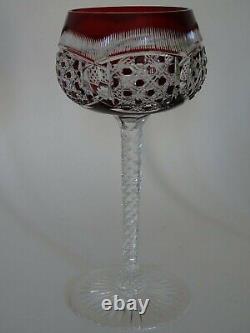 Rare Vintage Roemer Wine Glass Crystal Val Saint Lambert Design Red