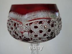 Rare Vintage Roemer Wine Glass Crystal Val Saint Lambert Design Red