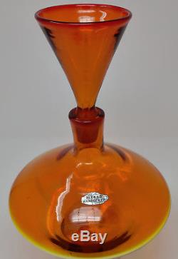 Rare Vtg BLENKO WAYNE HUSTED Sipper Stopper for Tangerine Decanter Wine Cup Shot