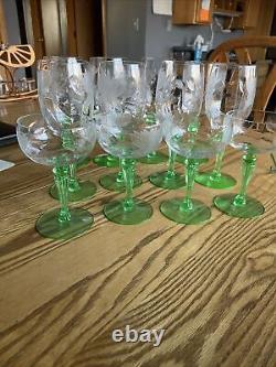 Rare vintage wine and champagne glasses