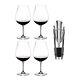 Riedel Vinum New World Pinot Noir (Set of 4) with Wine Pourer