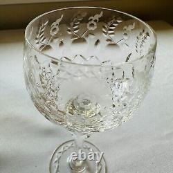Rogaska Gallia Balloon Wine Glasses 8 Goblets Etched Crystal Vintage Signed