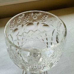 Rogaska Gallia Balloon Wine Glasses 8 Goblets Etched Crystal Vintage Signed