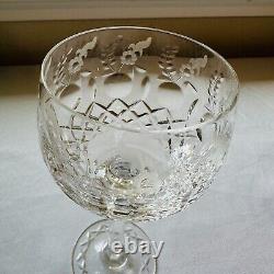 Rogaska Gallia Balloon Wine Glasses 8 Goblets Etched Crystal Vintage Signed