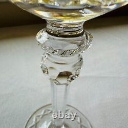 Rogaska Gallia Balloon Wine Glasses 8 Goblets Etched Crystal Vintage Signed