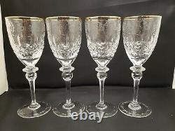 Rogaska Gallia Gold 4 Crystal Wine Glasses Republic of Slovenia