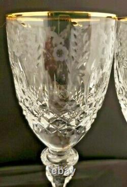 Rogaska Gallia Gold 4 Crystal Wine Glasses Republic of Slovenia