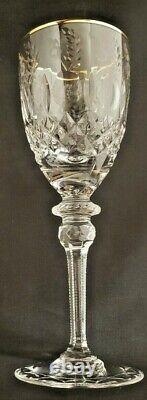 Rogaska Gallia Gold 4 Crystal Wine Glasses Republic of Slovenia