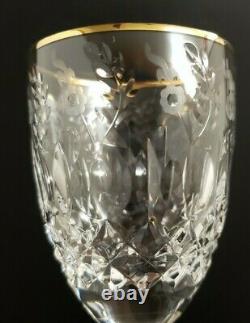 Rogaska Gallia Gold 4 Crystal Wine Glasses Republic of Slovenia