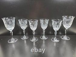 Rogaska Ivy (2) Goblets (4) Wine Glasses Set Vintage Elegant Cut Crystal Bar Lot