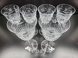 Rogaska Ivy (2) Goblets (4) Wine Glasses Set Vintage Elegant Cut Crystal Bar Lot
