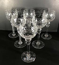 Rogaska set 6 Gallia Hand Crafted Cut Etched Lead Crystal WINE HOCK perfect