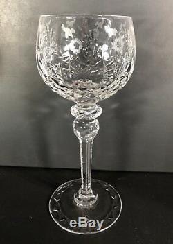 Rogaska set 6 Gallia Hand Crafted Cut Etched Lead Crystal WINE HOCK perfect