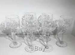 Rogaska set 6 Gallia Hand Crafted Cut Etched Lead Crystal WINE HOCK perfect