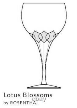 Rosenthal Studio Line Crystal LOTUS BLOSSOMS Wine Glass Goblet Set 5 Lot 6-1/2