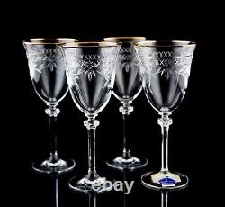 Royal Doulton Wellesley Gold Wine Glasses Set of 4 Elegant Vintage Crystal