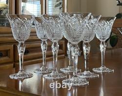 SAINT LOUIS FRANCE 7 Vintage Wine Glasses Crystal Pattern STELLA 7 1/4