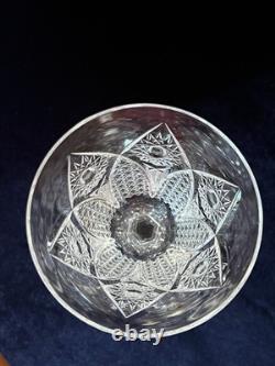 SAINT LOUIS FRANCE 7 Vintage Wine Glasses Crystal Pattern STELLA 7 1/4
