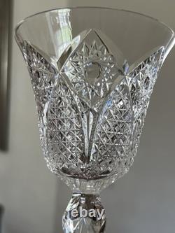 SAINT LOUIS FRANCE 7 Vintage Wine Glasses Crystal Pattern STELLA 7 1/4