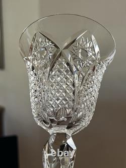 SAINT LOUIS FRANCE 7 Vintage Wine Glasses Crystal Pattern STELLA 7 1/4