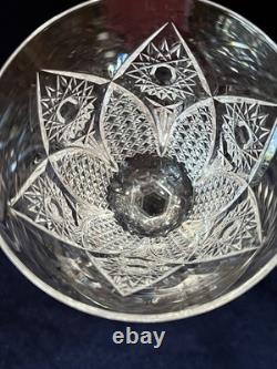 SAINT LOUIS FRANCE 7 Vintage Wine Glasses Crystal Pattern STELLA 7 1/4