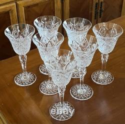 SAINT LOUIS FRANCE 7 Vintage Wine Glasses Crystal Pattern STELLA 7 1/4