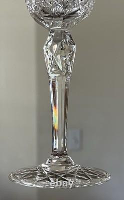 SAINT LOUIS FRANCE 7 Vintage Wine Glasses Crystal Pattern STELLA 7 1/4