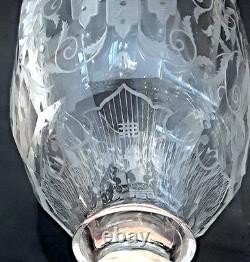 SET 2 Signed LOBMEYR MARIA THERESIA Cut Engraved Glass 7 Crystal Wine Goblets