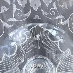 SET 2 Signed LOBMEYR MARIA THERESIA Cut Engraved Glass 7 Crystal Wine Goblets