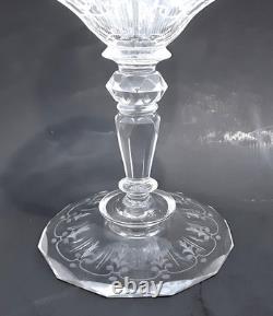 SET 2 Signed LOBMEYR MARIA THERESIA Cut Engraved Glass 7 Crystal Wine Goblets