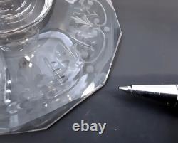SET 2 Signed LOBMEYR MARIA THERESIA Cut Engraved Glass 7 Crystal Wine Goblets