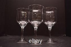 SET 3 Baccarat Crystal Capri Optic Claret Wine Glasses Goblets Stemware 6 VTG