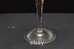 SET 4 BOHEMIAN CZECH CUT TO CLEAR CRYSTAL Hock Wine GLASSES Goblets Amber 7 1/8