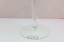 SET 4 BOHEMIAN CZECH CUT TO CLEAR Hock Wine GLASSES Goblets Emerald Green 8.25