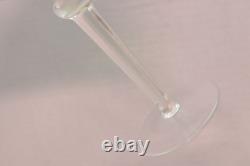 SET 4 BOHEMIAN CZECH CUT TO CLEAR Hock Wine GLASSES Goblets Emerald Green 8.25