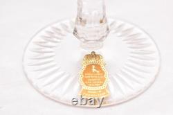 SET 4 BOHEMIAN CZECH CUT TO CLEAR Hock Wine GLASSES Goblets Multicolor NOS w BOX