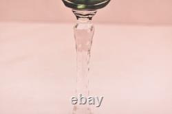 SET 4 BOHEMIAN CZECH CUT TO CLEAR Hock Wine GLASSES Goblets Multicolor NOS w BOX