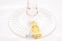 SET 4 BOHEMIAN CZECH CUT TO CLEAR Hock Wine GLASSES Goblets Multicolor NOS w BOX