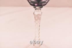 SET 4 BOHEMIAN CZECH CUT TO CLEAR Hock Wine GLASSES Goblets Multicolor NOS w BOX