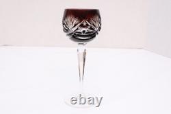 SET 5 BOHEMIAN CZECH CUT TO CLEAR CRYSTAL Hock Wine GLASSES Goblets Multicolor