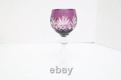 SET 5 BOHEMIAN CZECH CUT TO CLEAR CRYSTAL Hock Wine GLASSES Goblets Multicolor