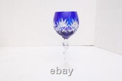 SET 5 BOHEMIAN CZECH CUT TO CLEAR CRYSTAL Hock Wine GLASSES Goblets Multicolor