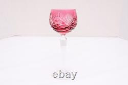 SET 5 BOHEMIAN CZECH CUT TO CLEAR CRYSTAL Hock Wine GLASSES Goblets Multicolor