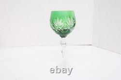 SET 5 BOHEMIAN CZECH CUT TO CLEAR CRYSTAL Hock Wine GLASSES Goblets Multicolor