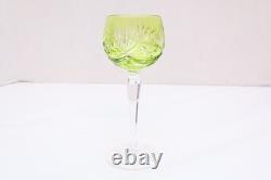 SET 5 BOHEMIAN CZECH CUT TO CLEAR CRYSTAL Hock Wine GLASSES Goblets Multicolor