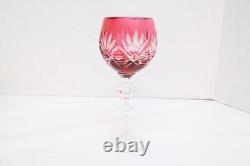SET 5 BOHEMIAN CZECH CUT TO CLEAR CRYSTAL Hock Wine GLASSES Goblets Multicolor