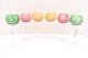 SET 6 BOHEMIAN CZECH CUT TO CLEAR CRYSTAL Hock Wine GLASSES Goblets Multicolor