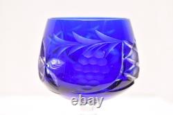 SET 6 BOHEMIAN CZECH CUT TO CLEAR CRYSTAL Hock Wine GLASSES Goblets Multicolor